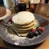 Dark chocolate vegan pancakes at Holy Donut - Vokiečių in Vilnius