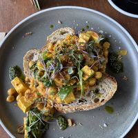 Tofu and chickpeas   at Addington Coffee Co-op in Christchurch