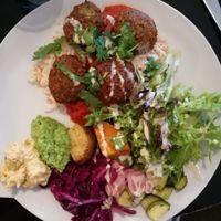 Falafel buffet at Ravintola Kuori in Turku