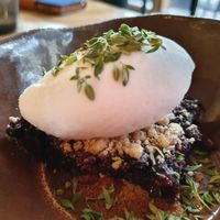vegan dessert . rusberry pay and lemon sorbet at Ravintola Kuori in Turku
