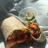 Hummus and Veggie Wrap at Good Karma Cafe & Health Foods in Rumford