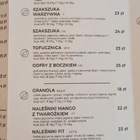 Menu at Jaglana in Poznan