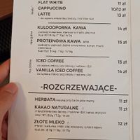 Menu at Jaglana in Poznan