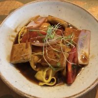 Tofu saltado con fetuccini a la huancaina  at Veda Restaurante in Miraflores