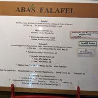 Menu June 2021 at Aba's Falafel in Rhinebeck
