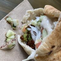 Falafel stuffin for fresh Pita  at Aba's Falafel in Rhinebeck