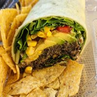 Chipotle Quinoa Black Bean Burger Wrap at Raw Addiction in Pembroke Pines