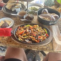 Fajita set up   at Casa Tequila in Cancun