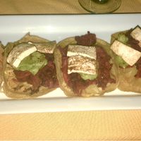 Al pastor vegan tacos at Casa Tequila in Cancun