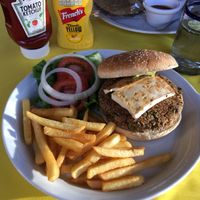 Vegan burger at Casa Tequila in Cancun