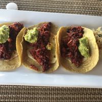 Vegan tacos al pastor! at Casa Tequila in Cancun