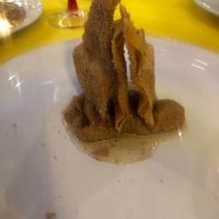 Vegan fritter dessert with sweet beans.  at Casa Tequila in Cancun