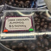 Green dots denote vegan at The Mullumbimby Chocolate Shop in Mullumbimby