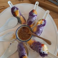 Mango spring rolls at Hua Hin Vegan Cafe and Wine in Hua Hin