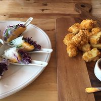 tofu nuggets and mango spring rolls at Hua Hin Vegan Cafe and Wine in Hua Hin