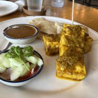 Tofu satay with roti  at Hua Hin Vegan Cafe and Wine in Hua Hin