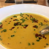 Curried red lentil soup at Hua Hin Vegan Cafe and Wine in Hua Hin
