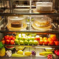 Dessert showcase at Hua Hin Vegan Cafe and Wine in Hua Hin