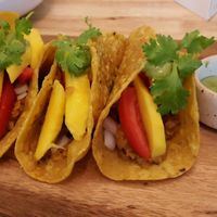 Red lentil and mango tacos at Hua Hin Vegan Cafe and Wine in Hua Hin