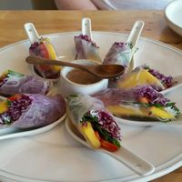 mango and red pepper rolls at Hua Hin Vegan Cafe and Wine in Hua Hin