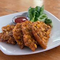 Corn fritters  #Veganuary at Hua Hin Vegan Cafe and Wine in Hua Hin