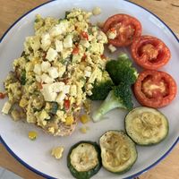 Tofu scramble on sourdough   at Hua Hin Vegan Cafe and Wine in Hua Hin