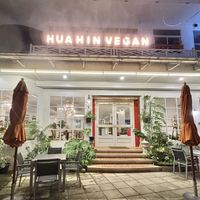 Front at night  at Hua Hin Vegan Cafe and Wine in Hua Hin