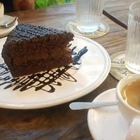 Chocolate cake at Hua Hin Vegan Cafe and Wine in Hua Hin