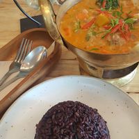 Penang Curry with Jackfruit, very good!  at Hua Hin Vegan Cafe and Wine in Hua Hin