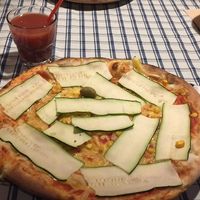 Pizza with vegan cheese at Pizzeria Verdi Verdi in Zalec