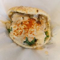 Falafel sandwich with hummus at Falafel Brothers - Minato in Tokyo