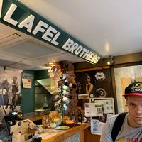 Seating is limited inside about 4 high chairs  at Falafel Brothers - Minato in Tokyo