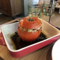 Giant stuffed tomato !!! This started is good for sharing between two people. Very tasty !!  at MiaCucina - Xinyi in Taipei