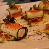 Vegan zucchini rolls at Chef Momo in Cartagena