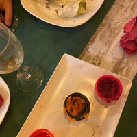 hummus platter and finished wrap :) at Chef Momo in Cartagena