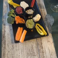 Humus sharing platter starter.  at Chef Momo in Cartagena