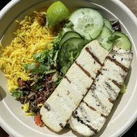 Vegan tofu bowl at Heritage Eats in Napa