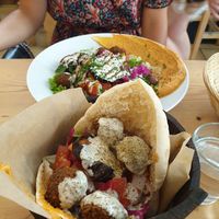 Red kiss tahini houmous at Green Lab in Montpellier