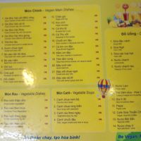 Menu card 1 of 2 at Loving Hut - Ba Dinh in Hanoi