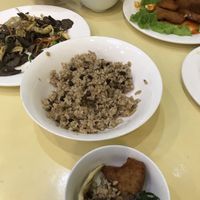 Fried beef & mushrooms, bbq chicken - yum! at Loving Hut - Ba Dinh in Hanoi