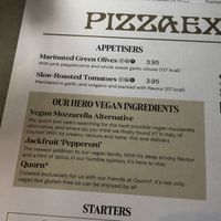 vegan menu - appetisers   at Pizza Express in Wokingham