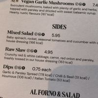 vegan menu - sides  at Pizza Express in Wokingham
