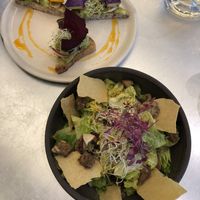 Cesar salad and avo toast at Essence Cuisine in East London
