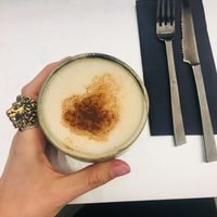 Natural chai latte with oat milk  at Essence Cuisine in East London