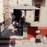 beautiful location, not a lot of seats at Santo Cafe in Guanajuato