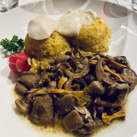 Polenta di grano saraceno e funghi  at Ladin & El Tobià in Vigo Di Fassa