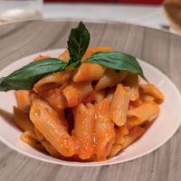 Penne with tomato sauce at Ladin & El Tobià in Vigo Di Fassa