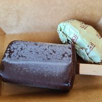 Icecream vegan chocolate and strawberry and orange chocolate at Papadaki Afoi in Crete