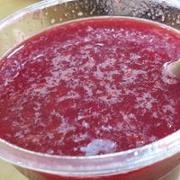 Juice beetroot apple orange ginger goodddd at Tapas del Huerto in Tenerife