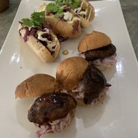 Sampler: carrot dogs and mushroom sliders  at El Grifo in Caguas